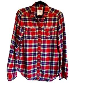 Abercrombie & Fitch Plaid Cotton Blend Shirt